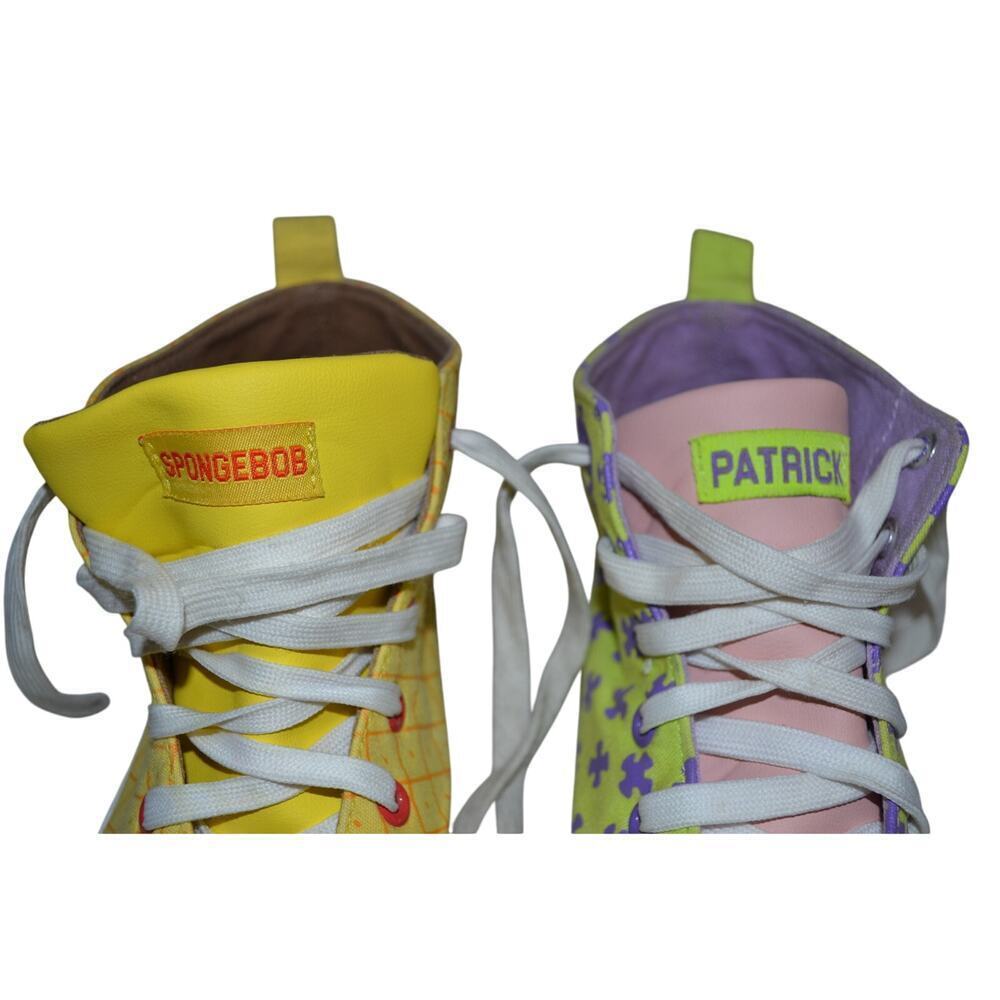 Ground Up Spongebob and Patrick High Top Lace Up's Size 5 - Picture 2 of 10